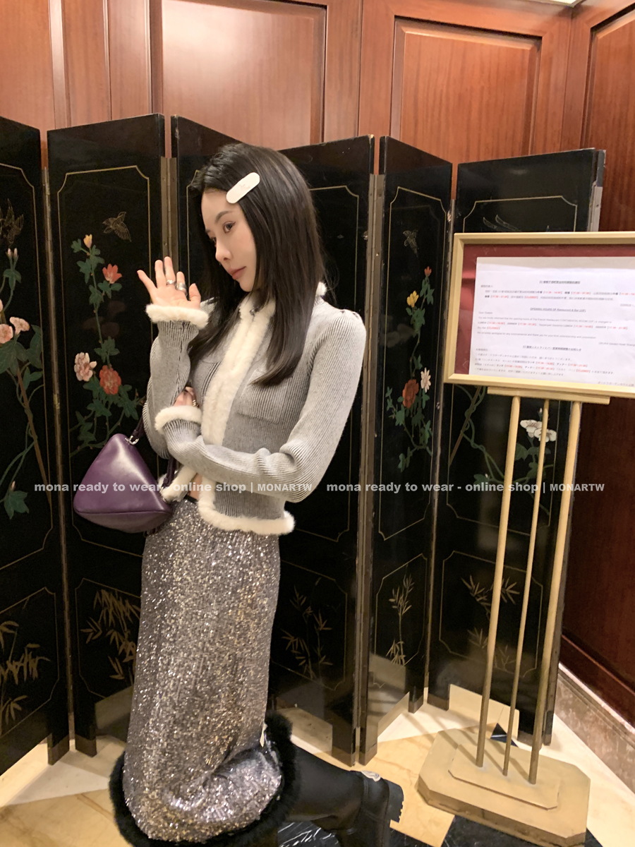 高級感超好看的毛衣上衣黑灰色針織衫女秋冬內搭