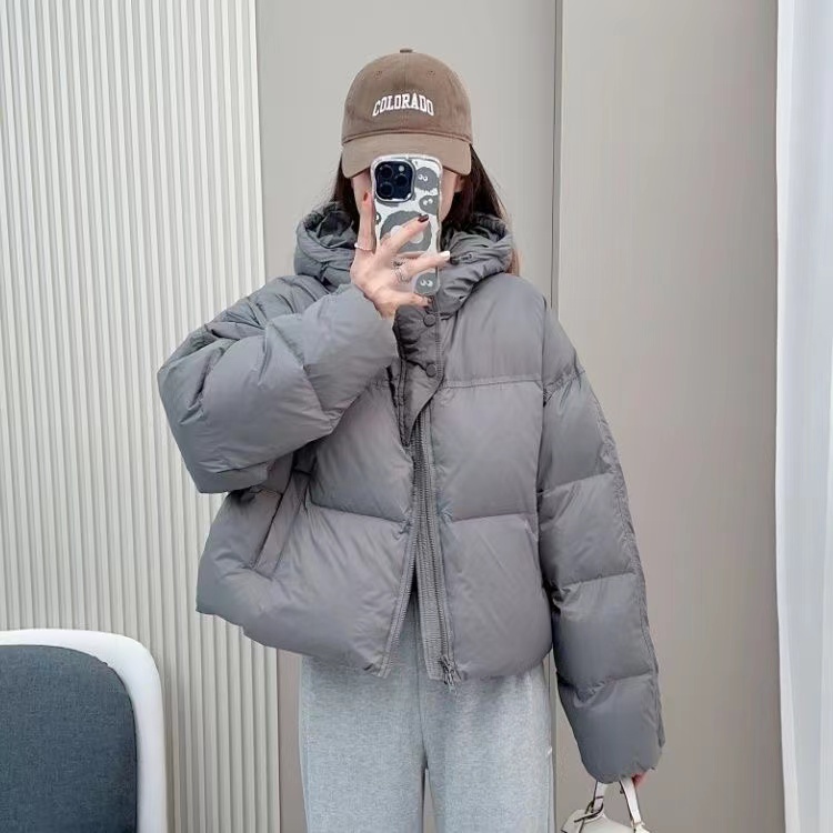 白鴨絨 2023新款羽絨服女短款韓版連帽麵包服 時尚小個子加厚外套