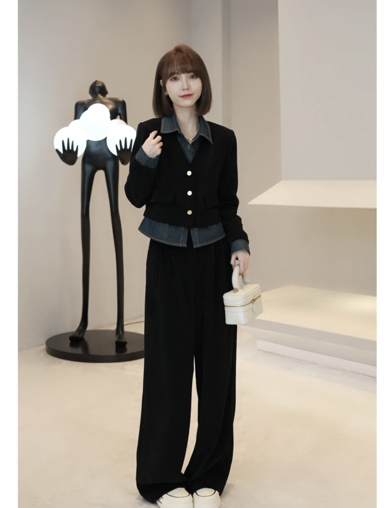氣質復古套裝品瘦2023新上衣褲兩件套女
