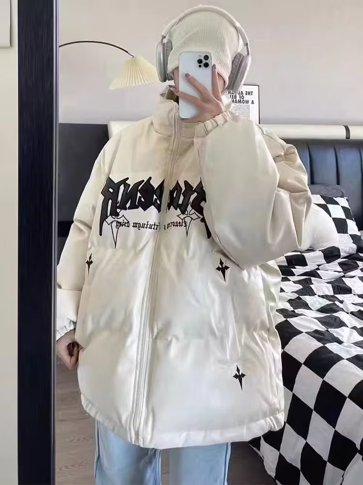 羽絨棉服女潮牌機車皮加厚外套韓版情侶百搭寬鬆小個子棉衣冬季