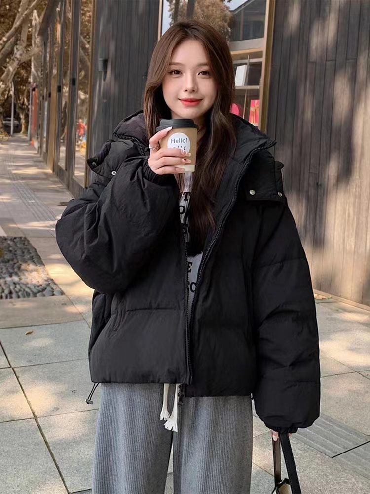 實拍棉服女2023年ins設計感麵包服港風小眾短款棉衣寬鬆外套