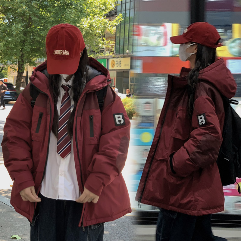 情侶羽絨棉服女2023冬新款女戶外工裝短款加厚保暖棉服外套上衣