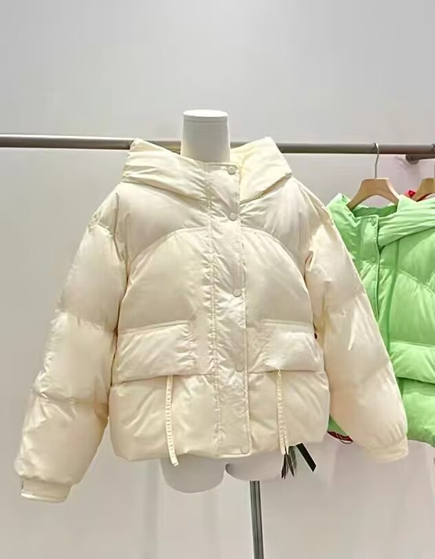 白鴨絨羽絨服冬季新款加厚連帽女寬鬆百搭小個子短款羽絨服女潮