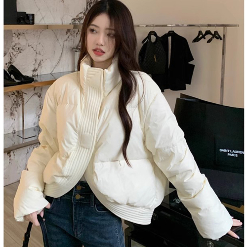 韩国2023冬季新款羽绒棉服女短款面包服洋气廓形加厚磁吸外套