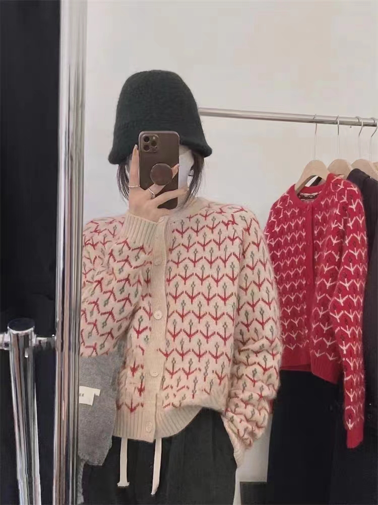 歐貨早秋季女裝小香風軟糯慵懶風針織開衫高級感溫柔風毛衣外套