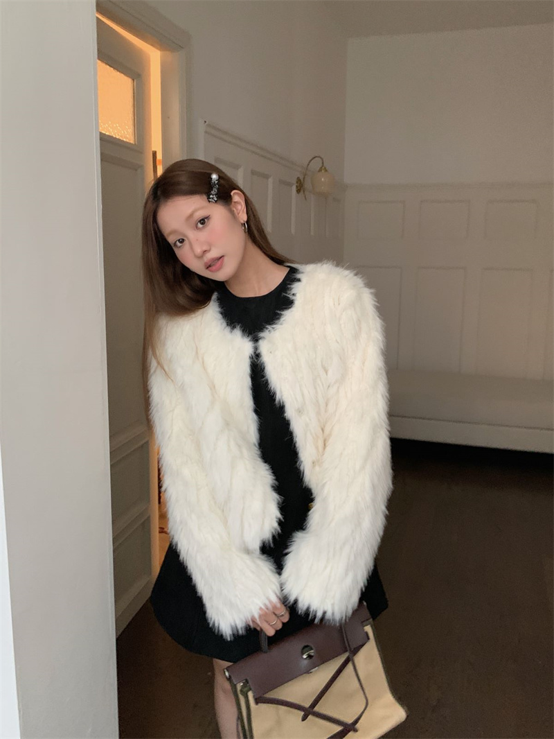 實拍~冬季款修身百搭時尚韓系溫柔百搭保暖羊羔毛外套女