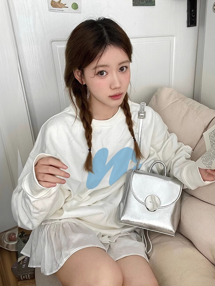 防棉華棉複合牛奶絲300克/銀狐絨400克圓領衛衣女