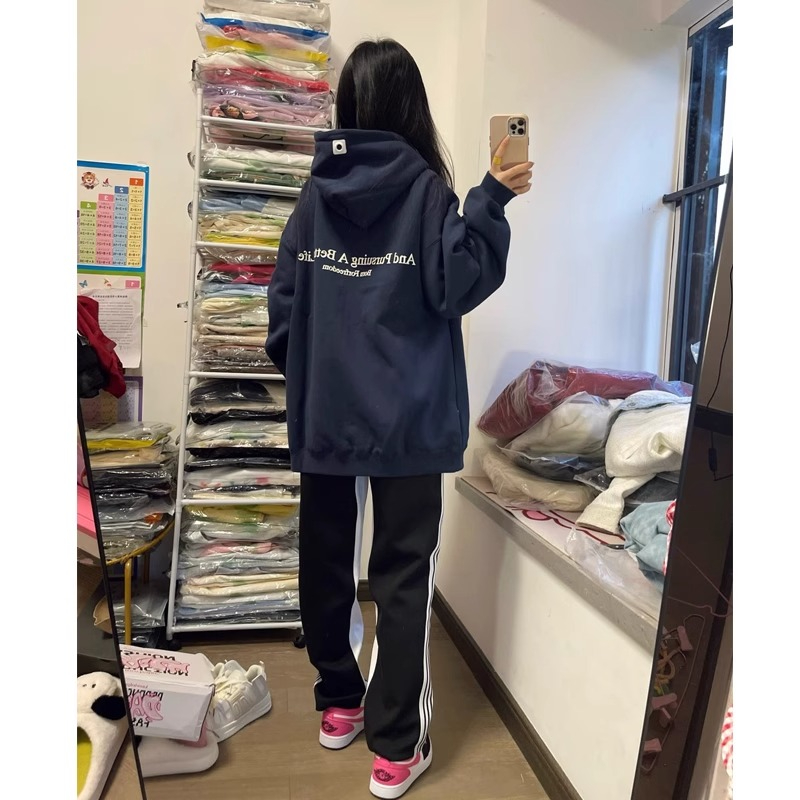 防棉華棉複合牛奶絲300克/銀狐絨400克連帽衛衣女