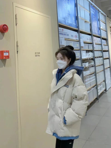 2023冬季新款韩版宽松小个子短款羽绒棉服女学生bf加厚假两件外套