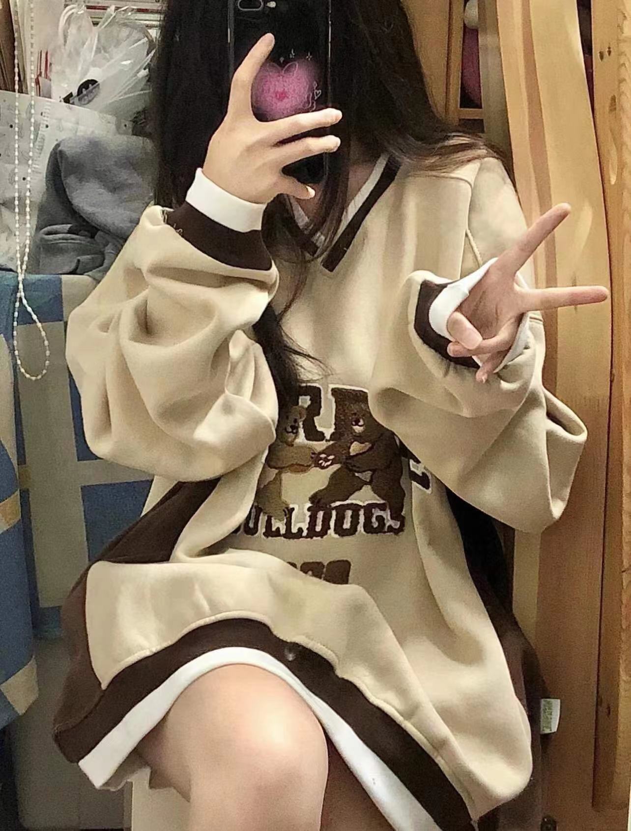 大魚鱗 260克 新款衛衣女秋設計感寬鬆休閒百搭上衣