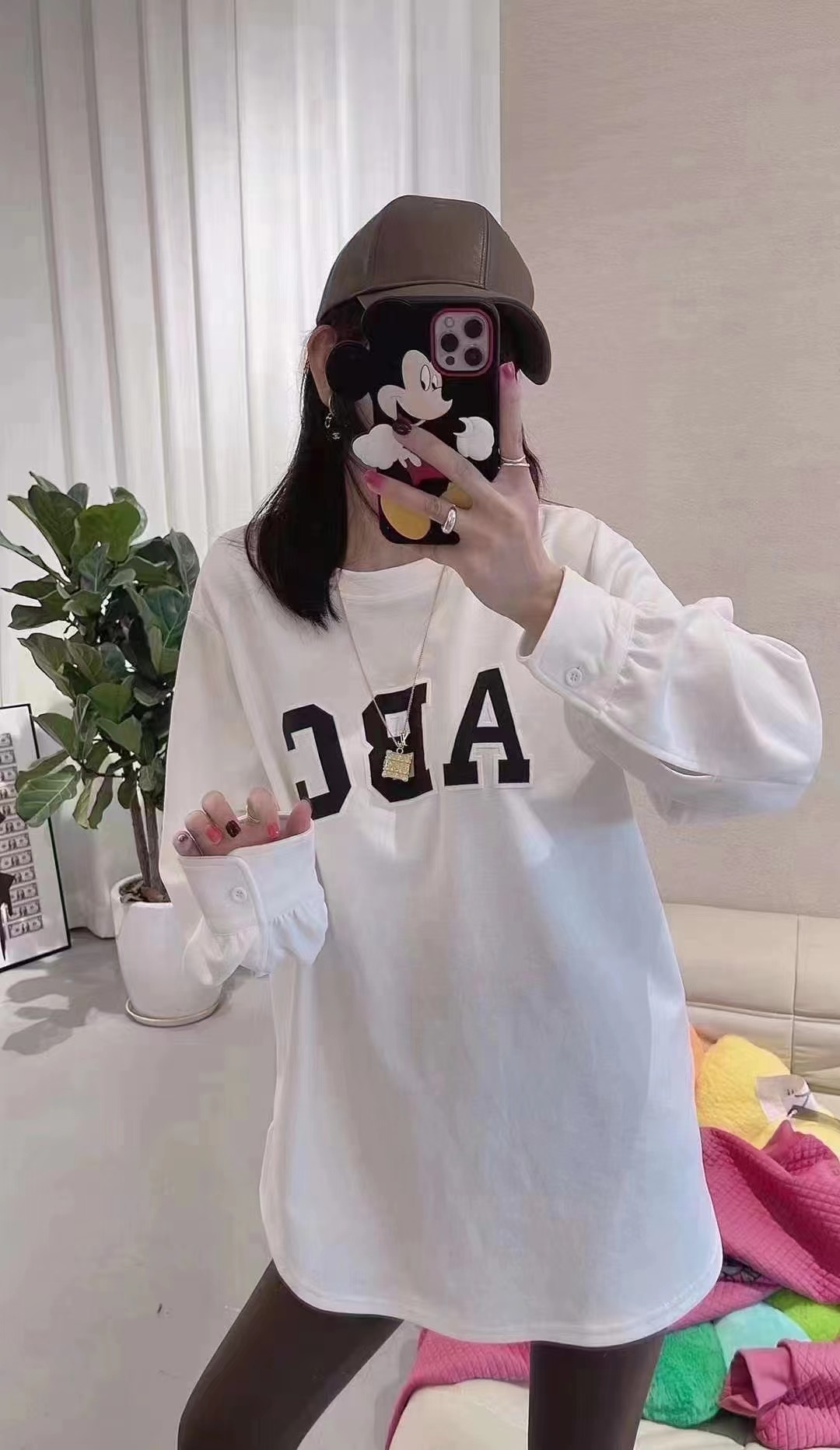加絨MOMO減齡打底衫T恤女2023年秋冬新款寬鬆保暖內搭休閒上衣潮