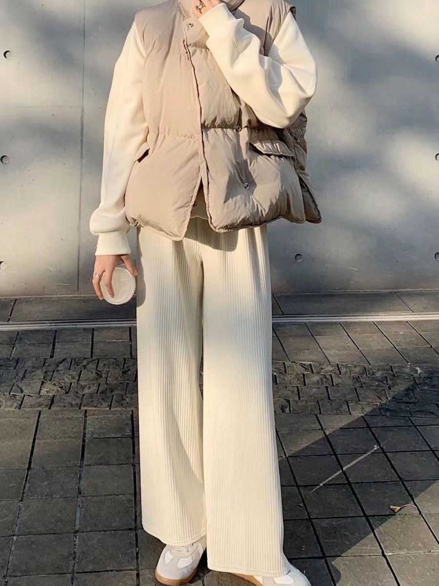 闊腿褲女秋冬2023新款高腰垂感直筒長褲小個子休閒拖地褲褲女