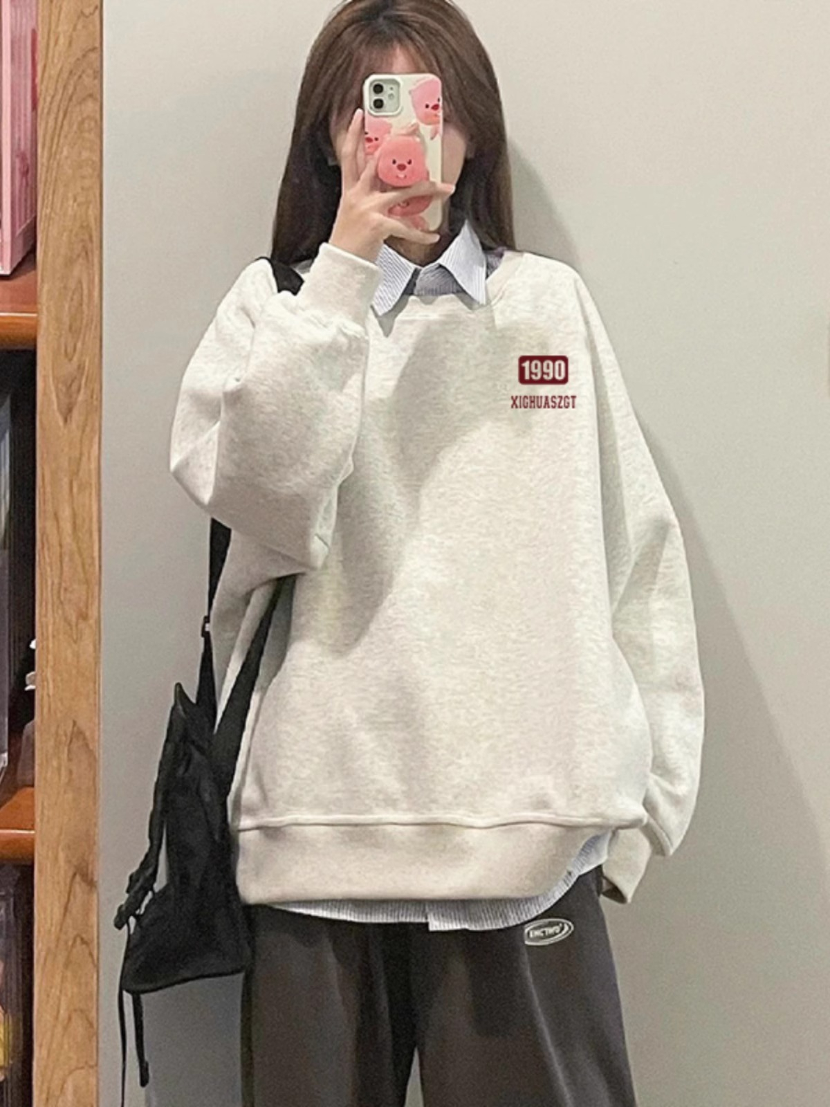 防棉華棉複合牛奶絲300克/銀狐絨400克圓領衛衣女