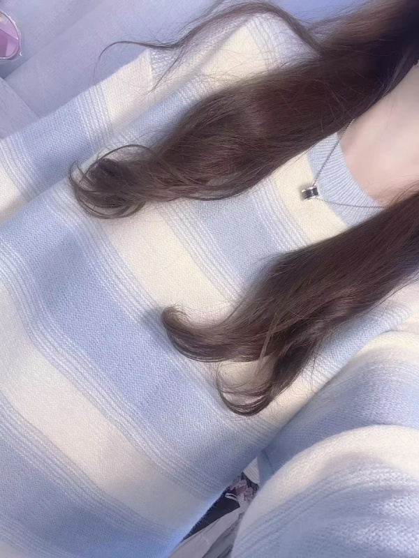 美式復古圓領毛衣女2023秋冬季新款條紋拼色學院風寬鬆休閒針織衫