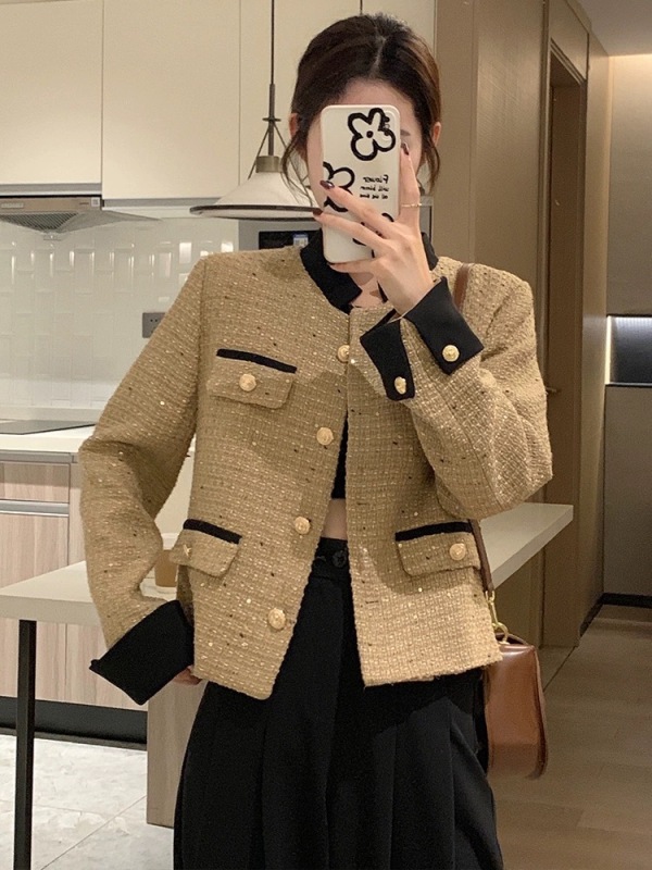 法式小香風外套女2023年新款韓系春秋季高級感名媛小個子短款上衣