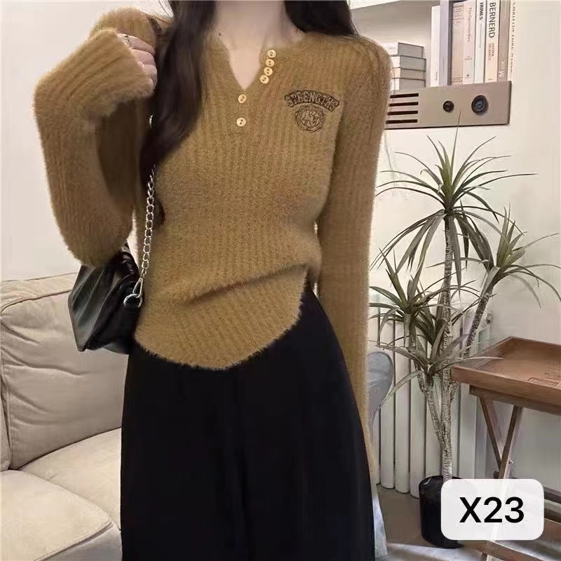 不規則短款毛衣針織衫女2023新款修身打底內搭打底衫女秋冬高