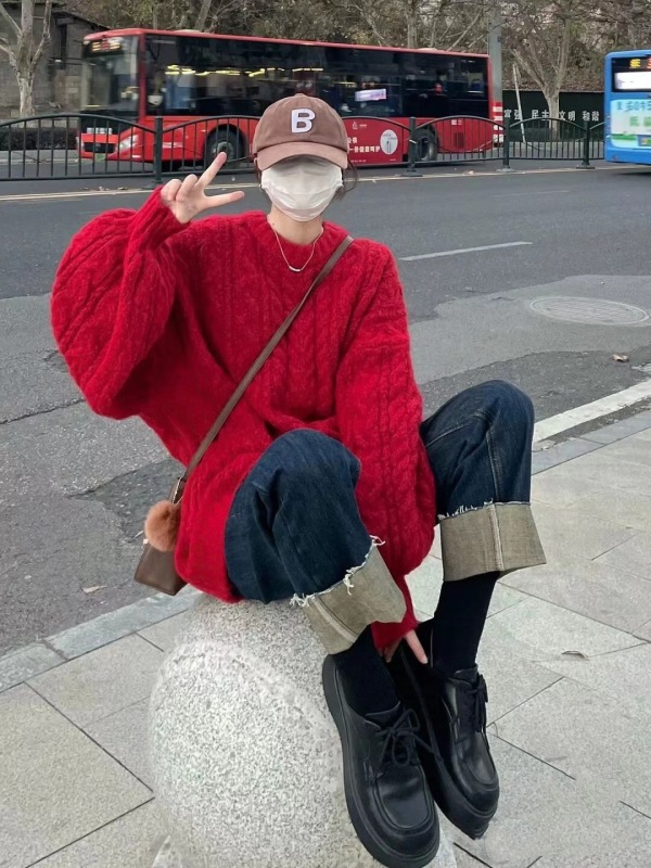高品質 早秋新款港風復古chic網紅炸街減齡時尚牛仔褲