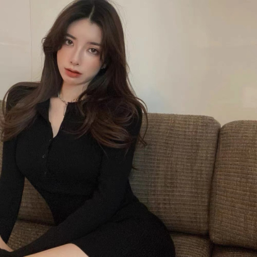 Knit Dress for Autumn and Winter , Children's Tight Bodysuit Dress with Overcoat Innerwear, Early Autumn Wool Dress