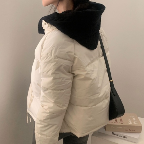 韩国chic秋冬新款 保暖加厚 双口袋 立领 面包服棉衣棉服