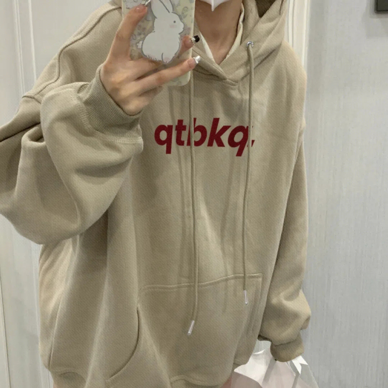 加絨/常規款連帽衛衣百搭秋冬季衛衣女秋冬嘻哈寬鬆男女雙層