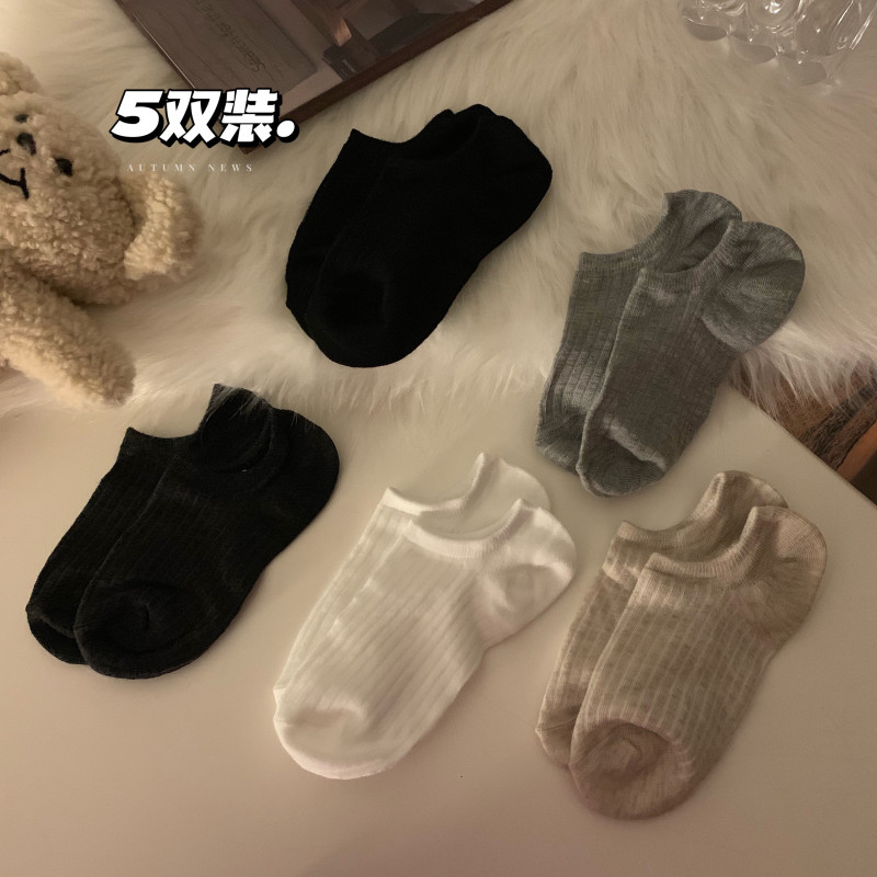 實拍襪子女船襪純棉淺口短襪防滑不掉跟隱形襪短款春秋季短筒