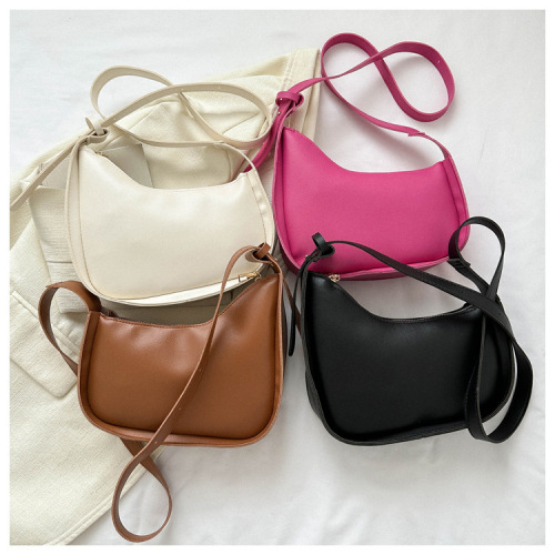 Bags for women, niche design, retro trendy, fashionable, individual shoulder armpit bag, casual and high-end crossbody half-moon bag