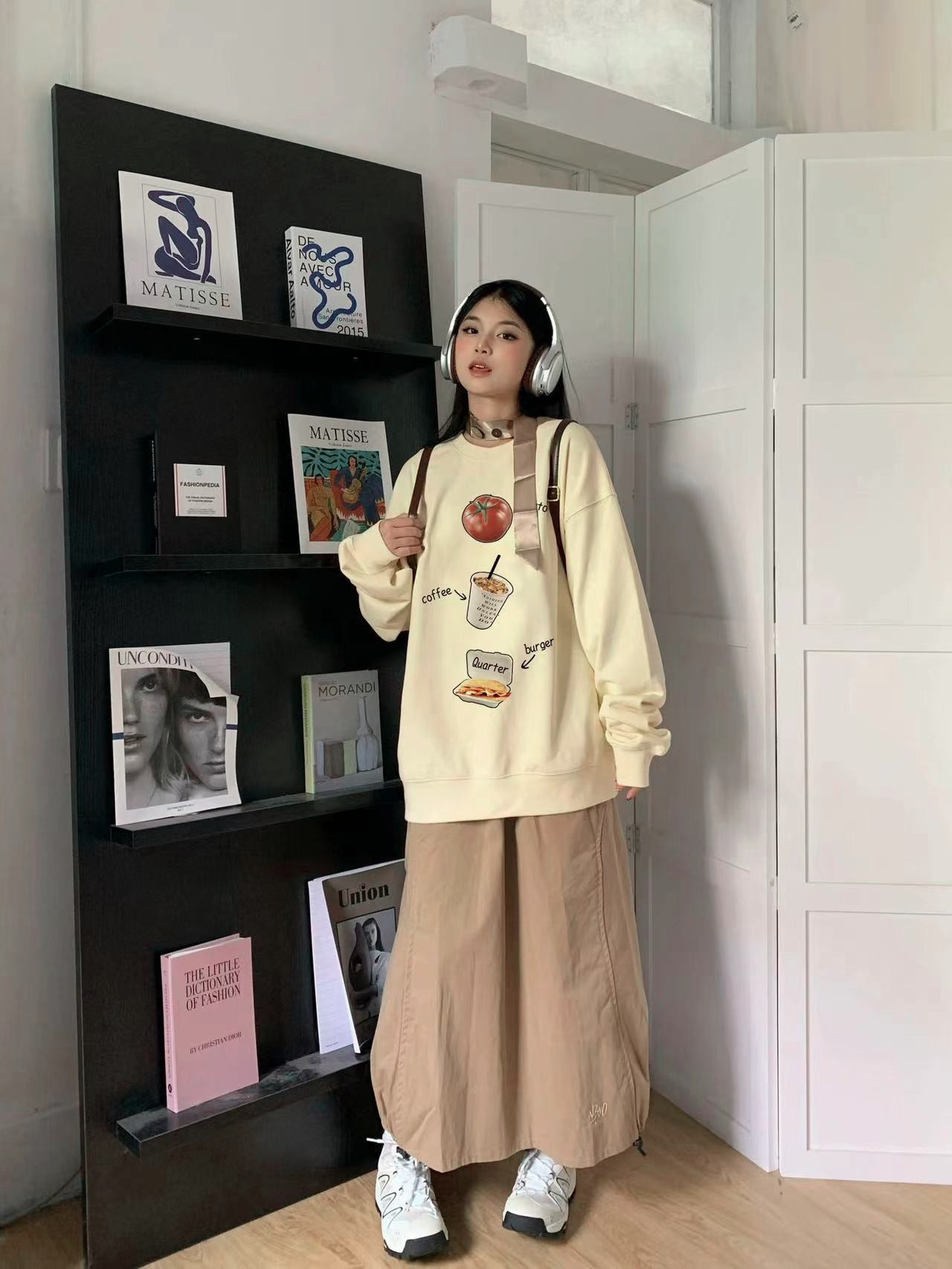 CVC棉麵食毛華棉複合/牛奶絲300克銀狐絨400克前 印花圓領衛衣女