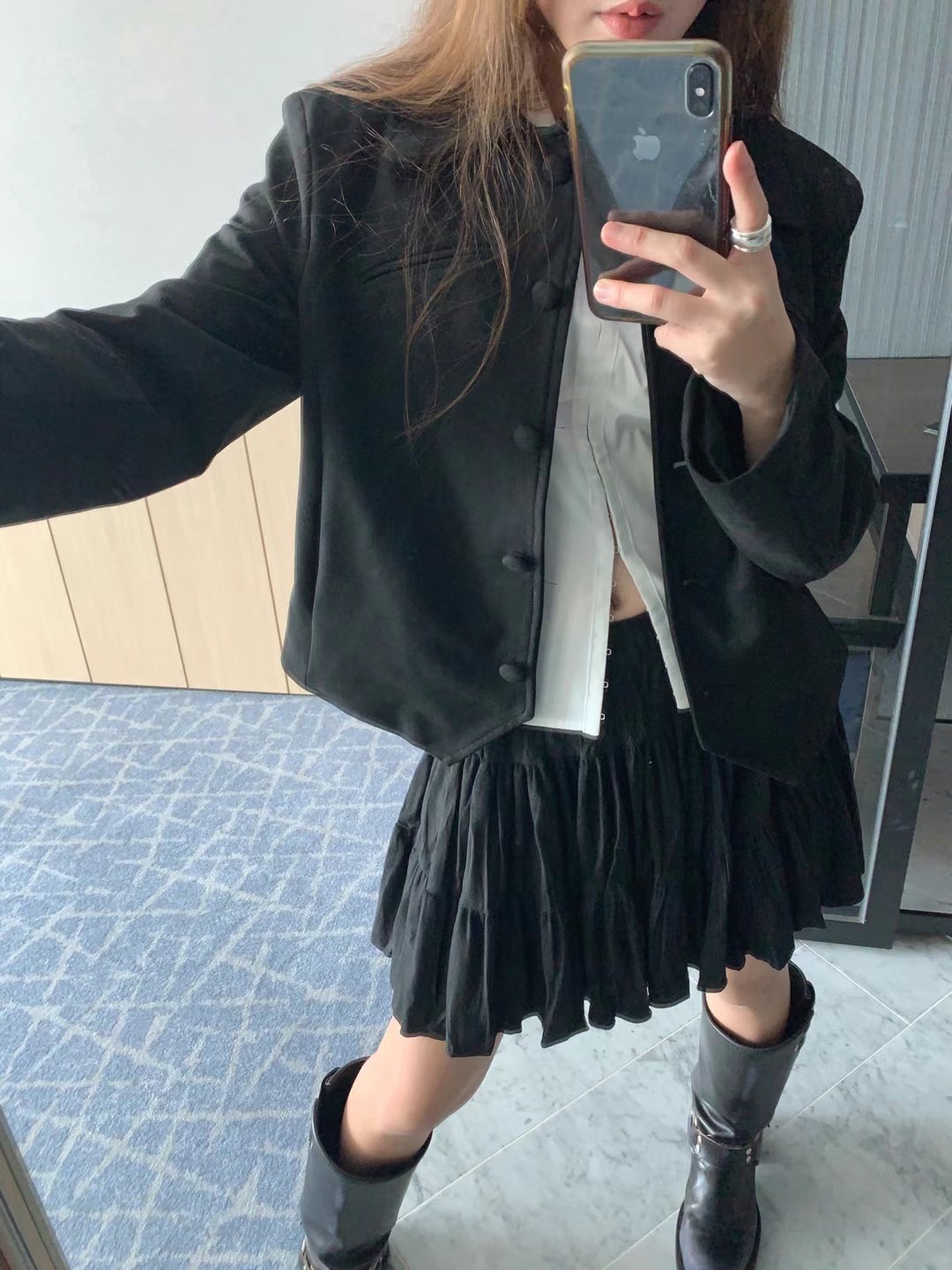 Korean chic autumn and winter temperament suede single-breasted short coat women's jacket