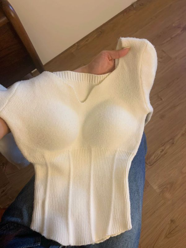 絕了！辣妹純欲顯瘦V領長袖毛衣女秋季新款正肩修身設計感百搭潮