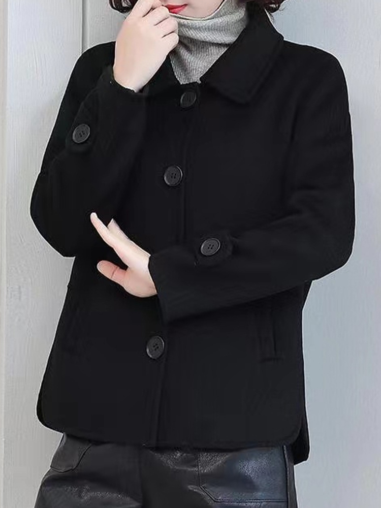 大碼媽媽春秋毛呢西裝外套女洋氣西裝早春裝胖mm