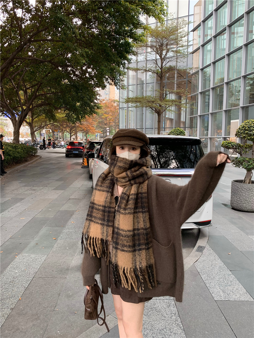 實拍針織衫美拉德穿搭歐貨加厚毛衣外套 短裙三件套