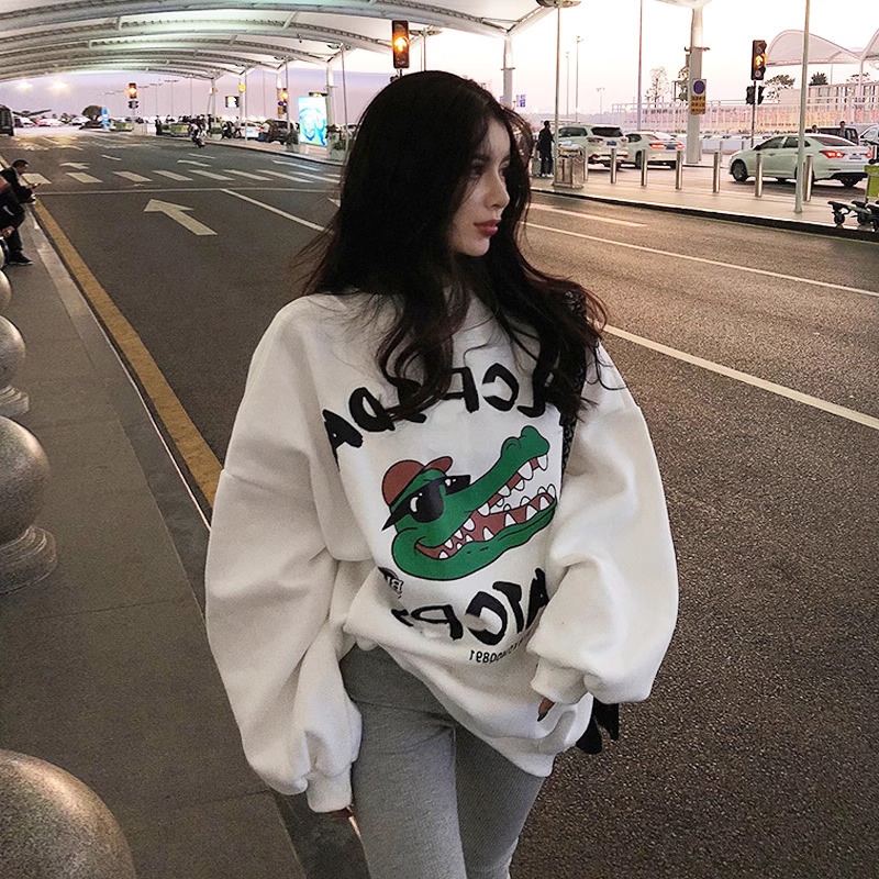 加絨250g / 大衛衣圓領秋冬款衛衣女加絨