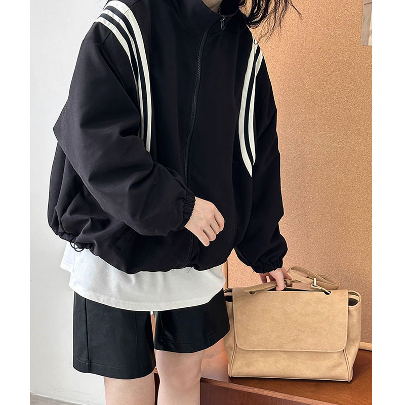 Actual shot ~ 2023 new winter style college style zipper loose sports style long-sleeved top padded jacket