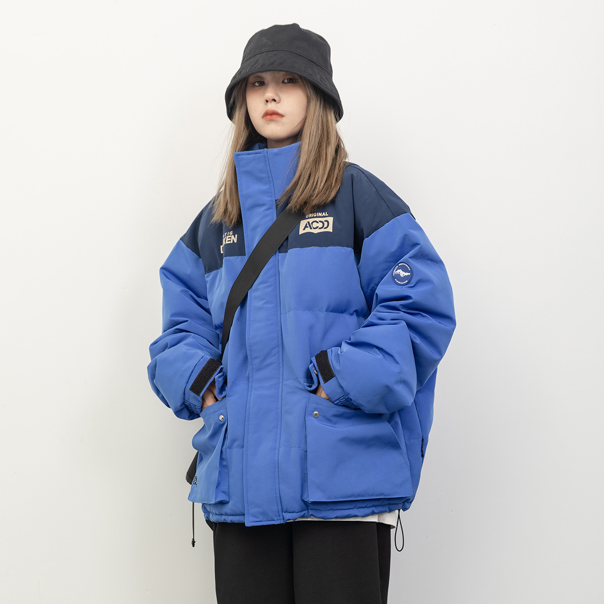 ins棉服oversize女2023新款時尚日系復古港風情侶麵包服冬季百搭
