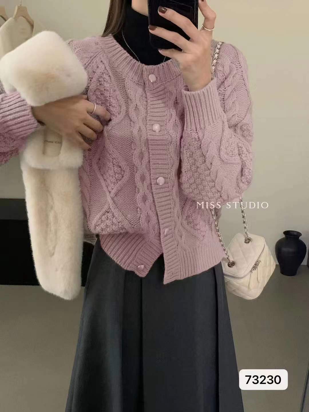 韓版麻花毛衣女秋冬新款復古針織百搭溫柔慵懶開衫森系外套