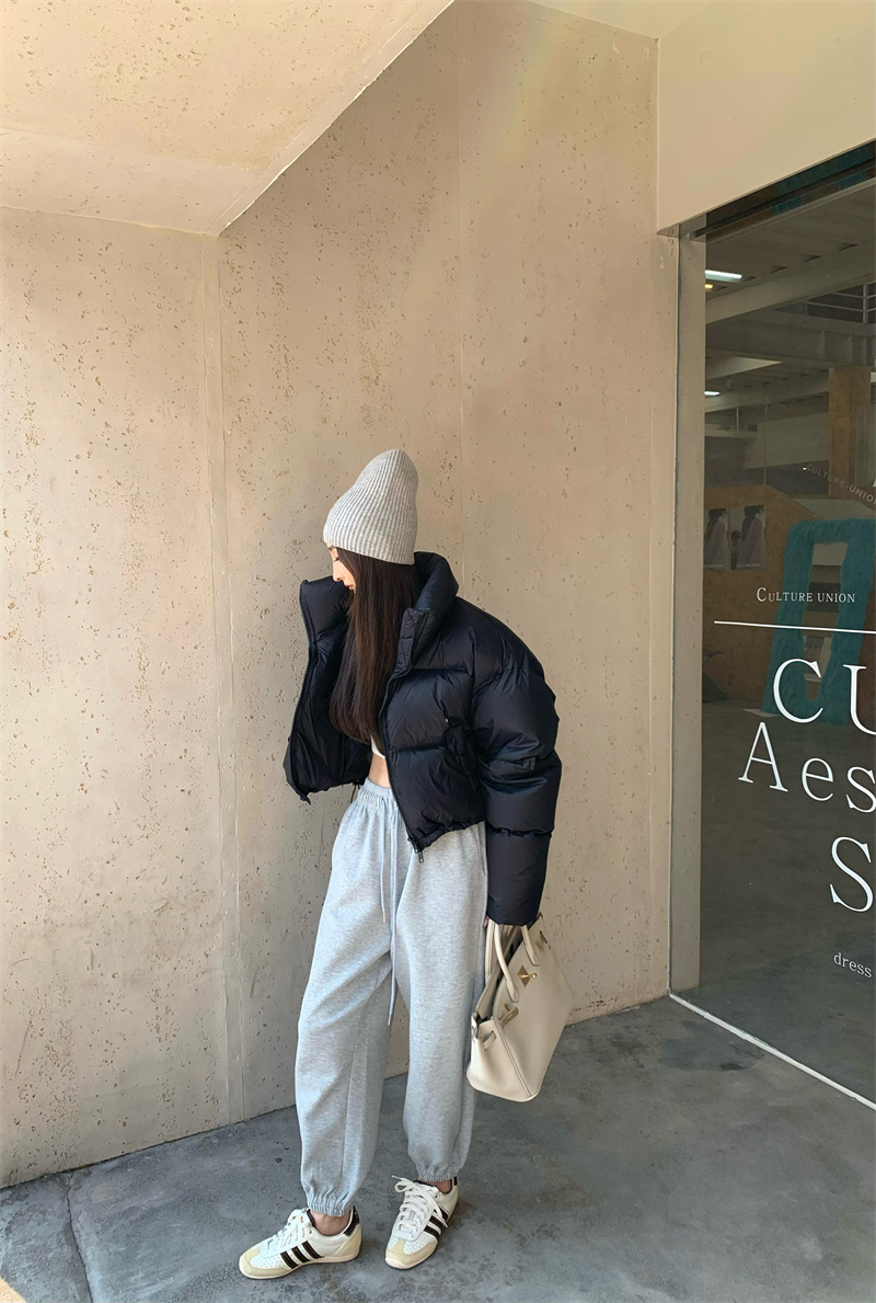 實拍 新款~韓版寬鬆短款立領麵包羽絨棉服外套