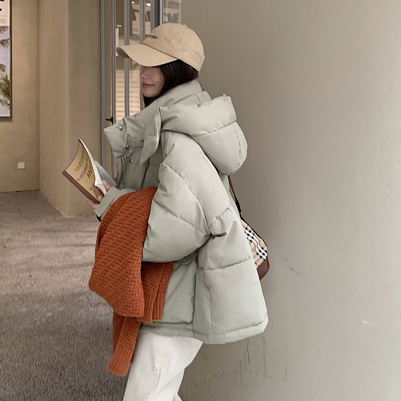 2023冬季新款可脫卸帽羽絨棉服女短款韓版寬鬆休閒麵包服外套潮