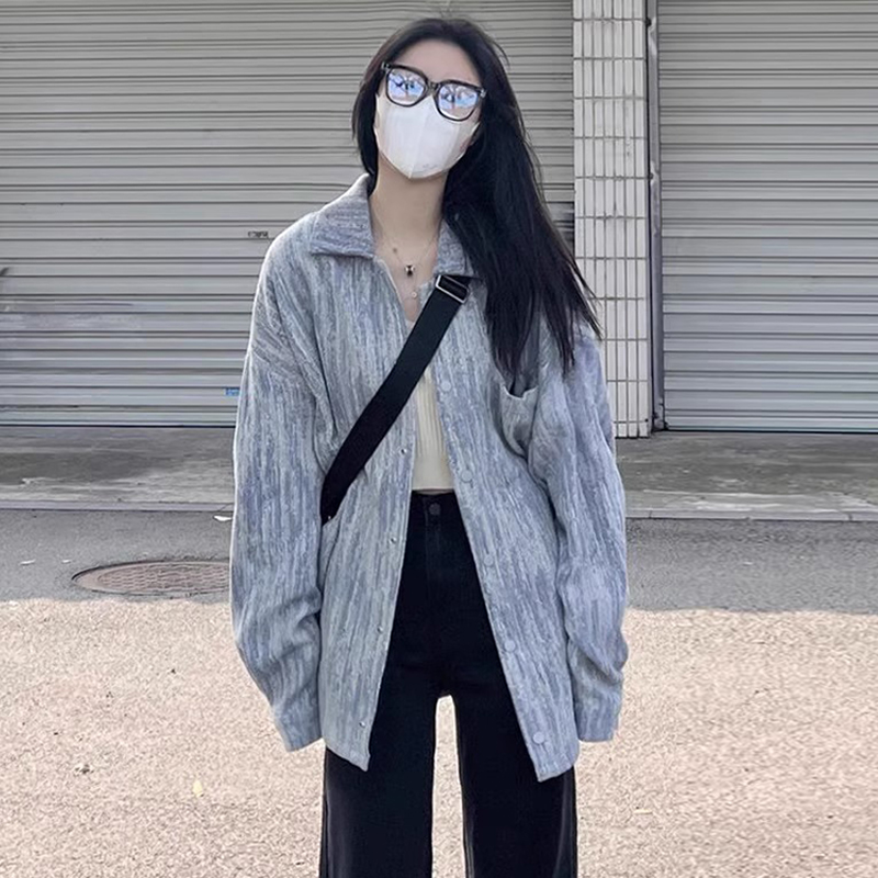 美式復古牛仔外套女春秋季新款設計感小眾寬鬆vintage夾克上衣潮