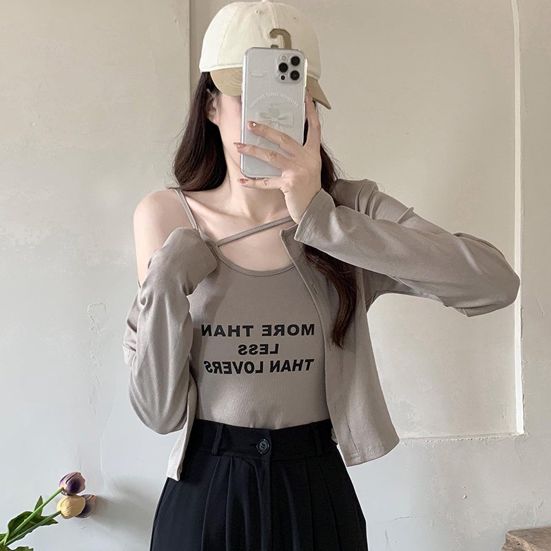 早秋季新款俏皮活潑穿搭少女感兩件套胖mm甜酷遮肉顯瘦套裝