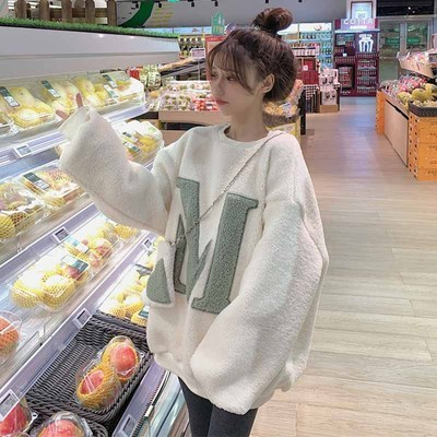 羊羔絨 毛巾繡 有送包 衛衣女新款秋冬上衣