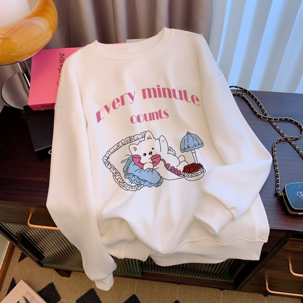 華棉薄款310g/加絨410g秋冬裝衛衣女印花大碼女裝