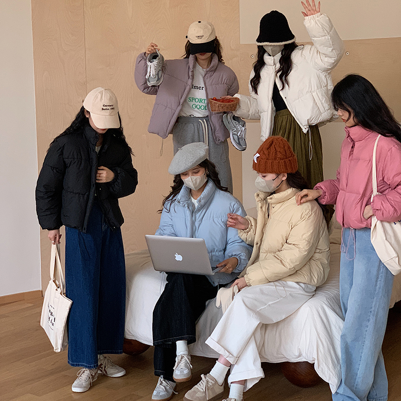 2023韓國東大門原版麵包服女 立領小個子短款羽絨棉服秋冬短款