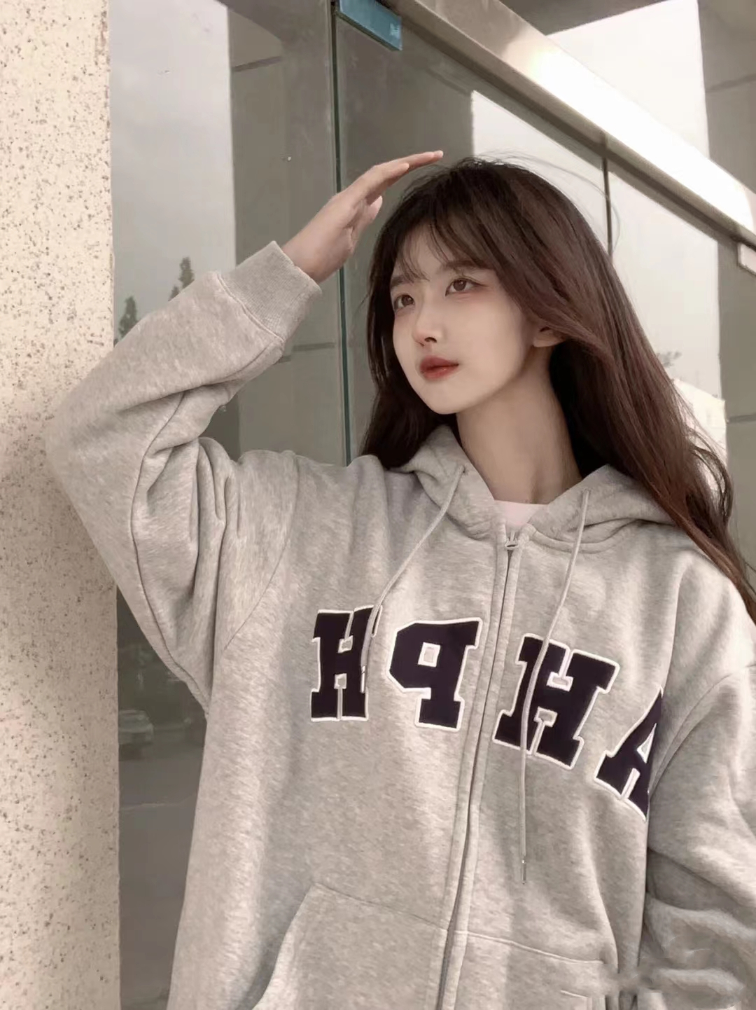 華棉複合超柔330克美式高街oversize連帽衛衣女春秋ins潮慵懶風