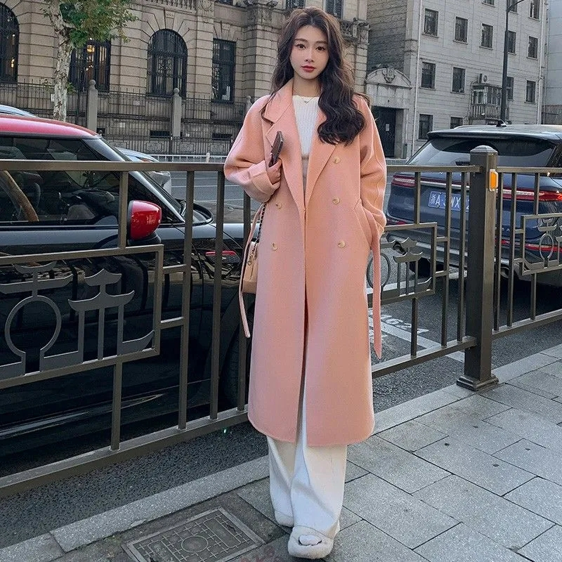 毛呢外套女中長款秋冬季新款韓版寬鬆休閒百搭呢子大衣風衣外套