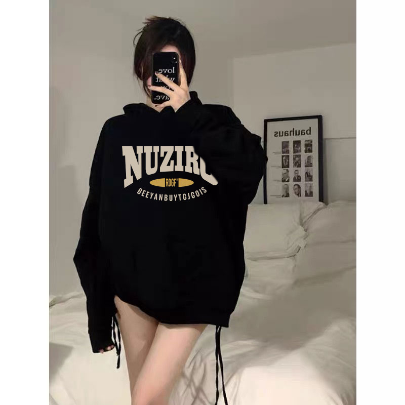 早秋季連帽oversize衛衣運動外套潮ins女春秋2023新款秋冬裝