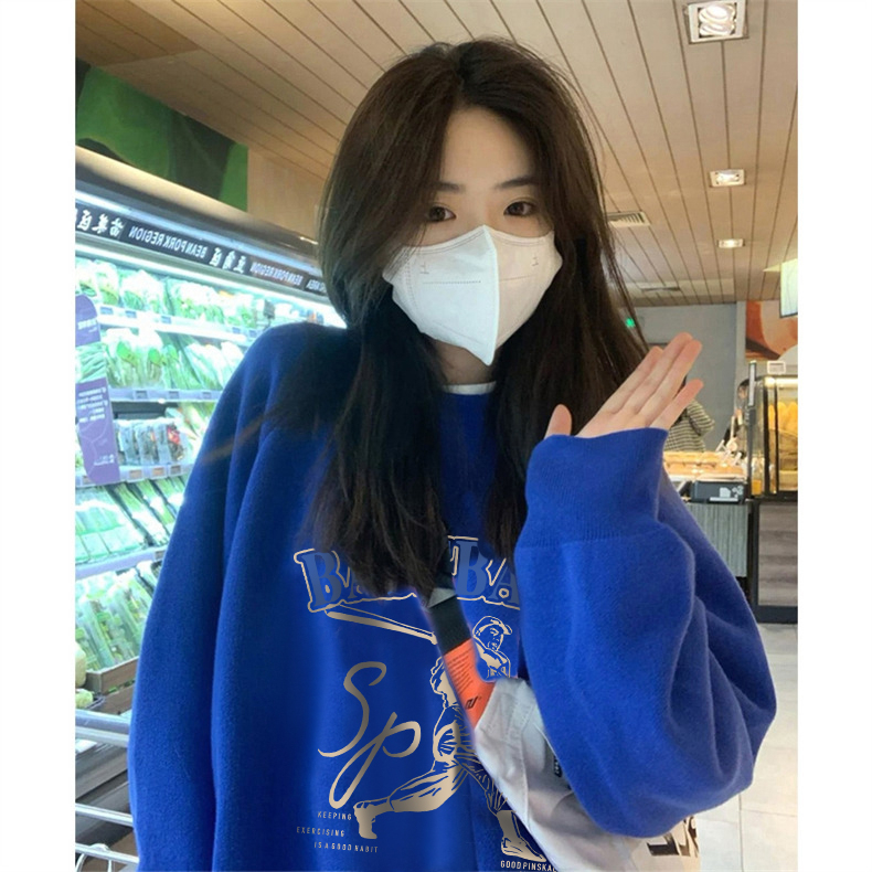 2023#新款大衛衣圓領秋冬款衛衣女加絨