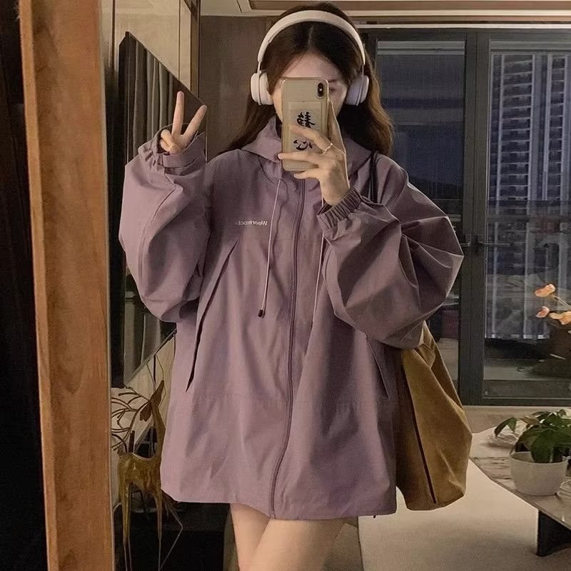 American fashion brand purple jacket for women spring and autumn vintage design niche outdoor couple jacket