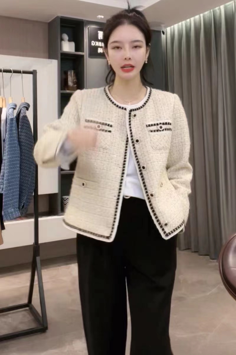 粗花呢小香風秋裝外套女2023新款設計感小眾百搭長袖開衫上衣簡約