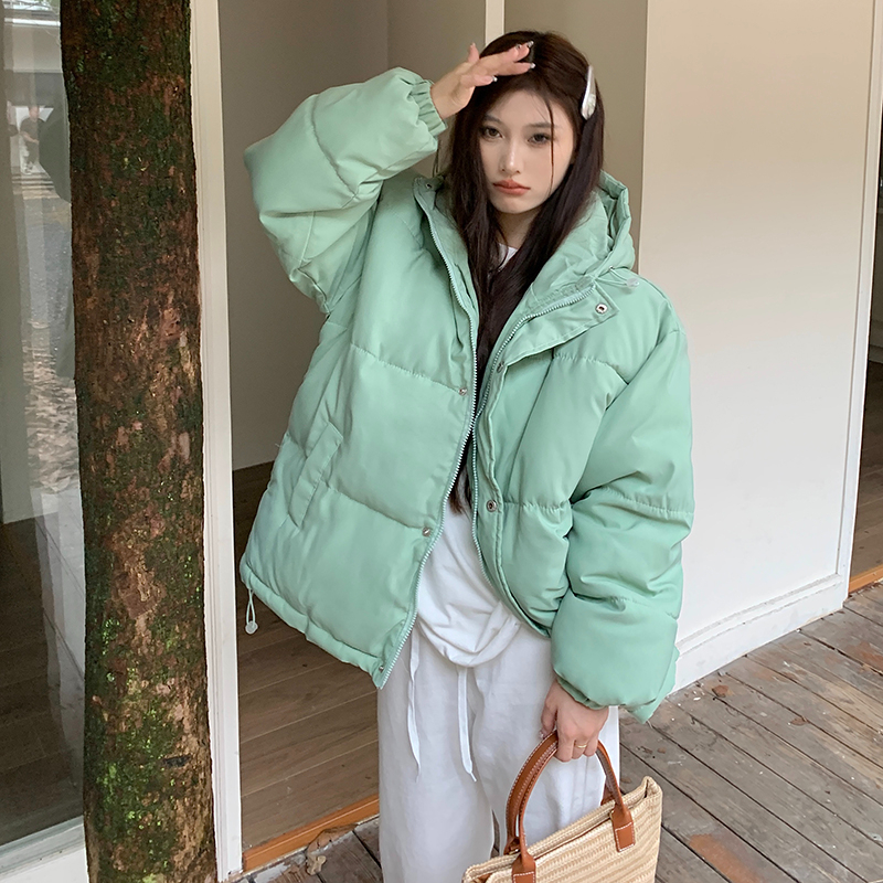 實拍棉衣短款韓系設計感羽絨棉服冬季加厚麵包服小棉襖女