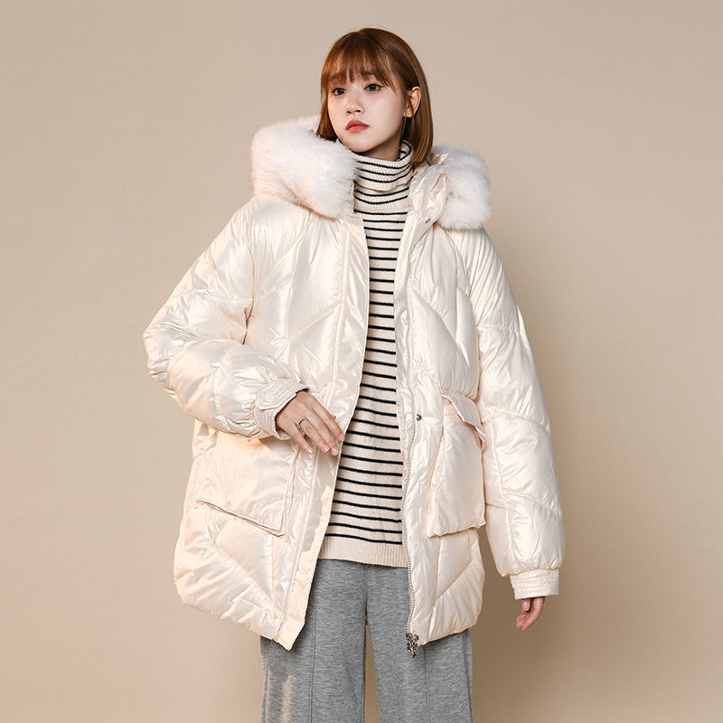 棉服#羽絨棉服女2023新款韓版棉襖休閒免洗亮面棉衣加厚冬季外套